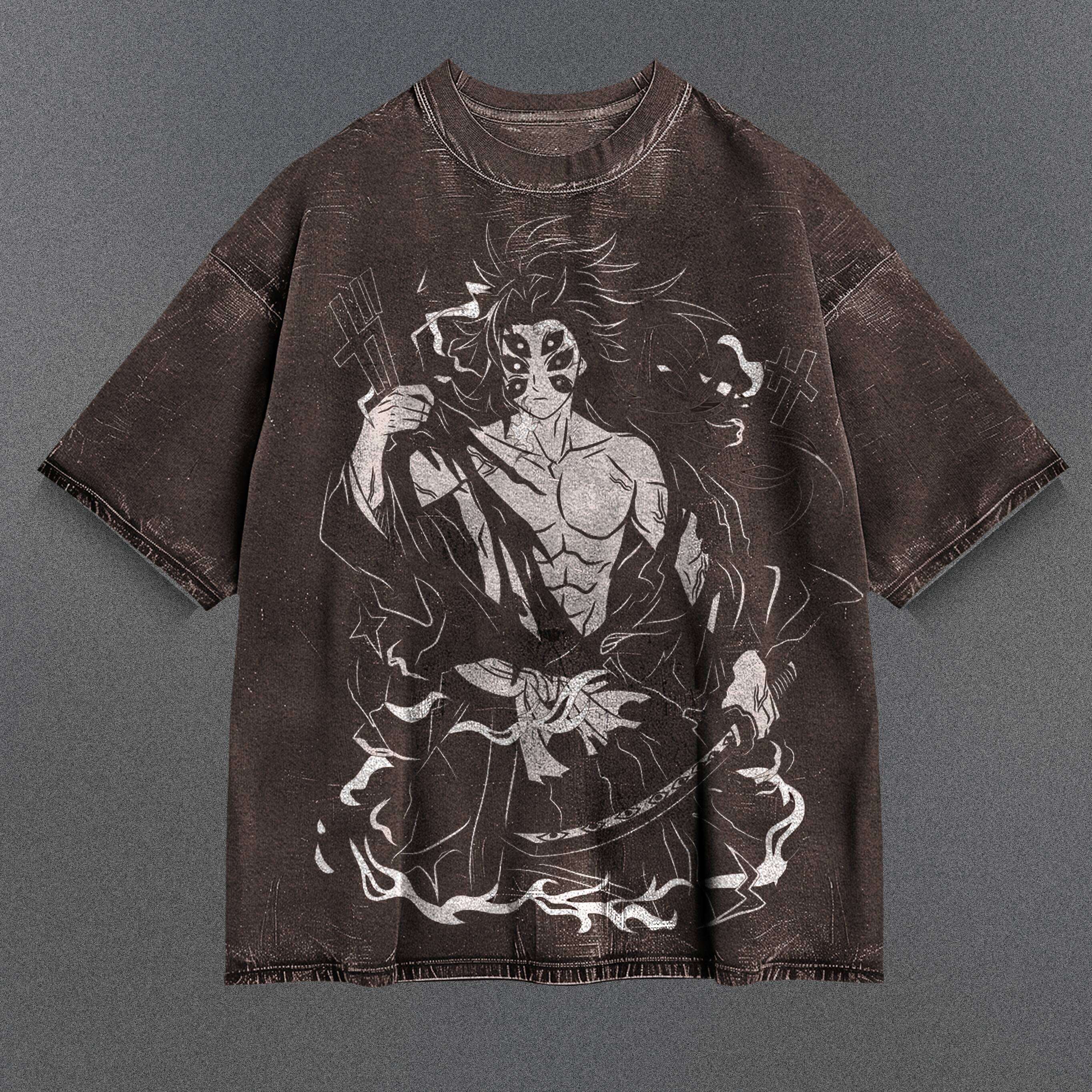 Demon Slayer Loose Brown Washed T-Shirt