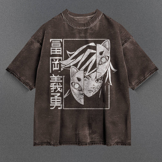 Demon Slayer Flexible Brown Washed T-Shirt