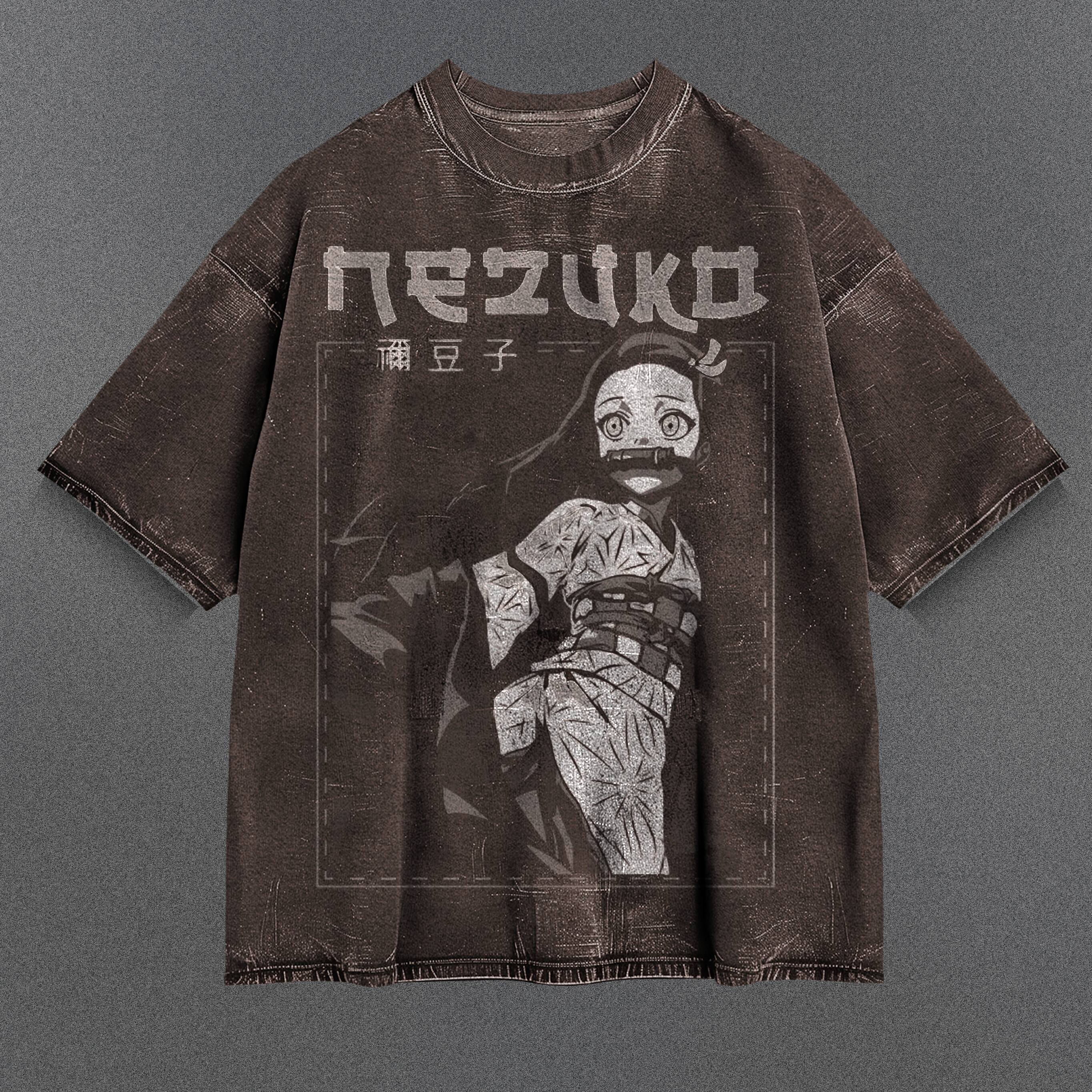 Demon Slayer Cozy Brown Washed T-Shirt