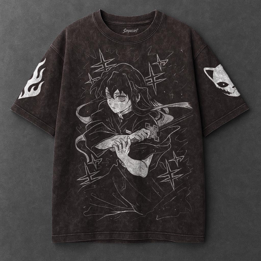Demon Slayer Premium Lightweight Brown Washed T-Shirt