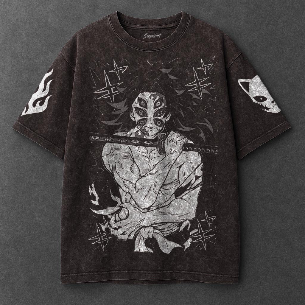 Demon Slayer Premium Cozy Brown Washed T-Shirt