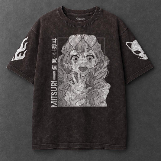 Demon Slayer Premium Flowy Brown Washed T-Shirt