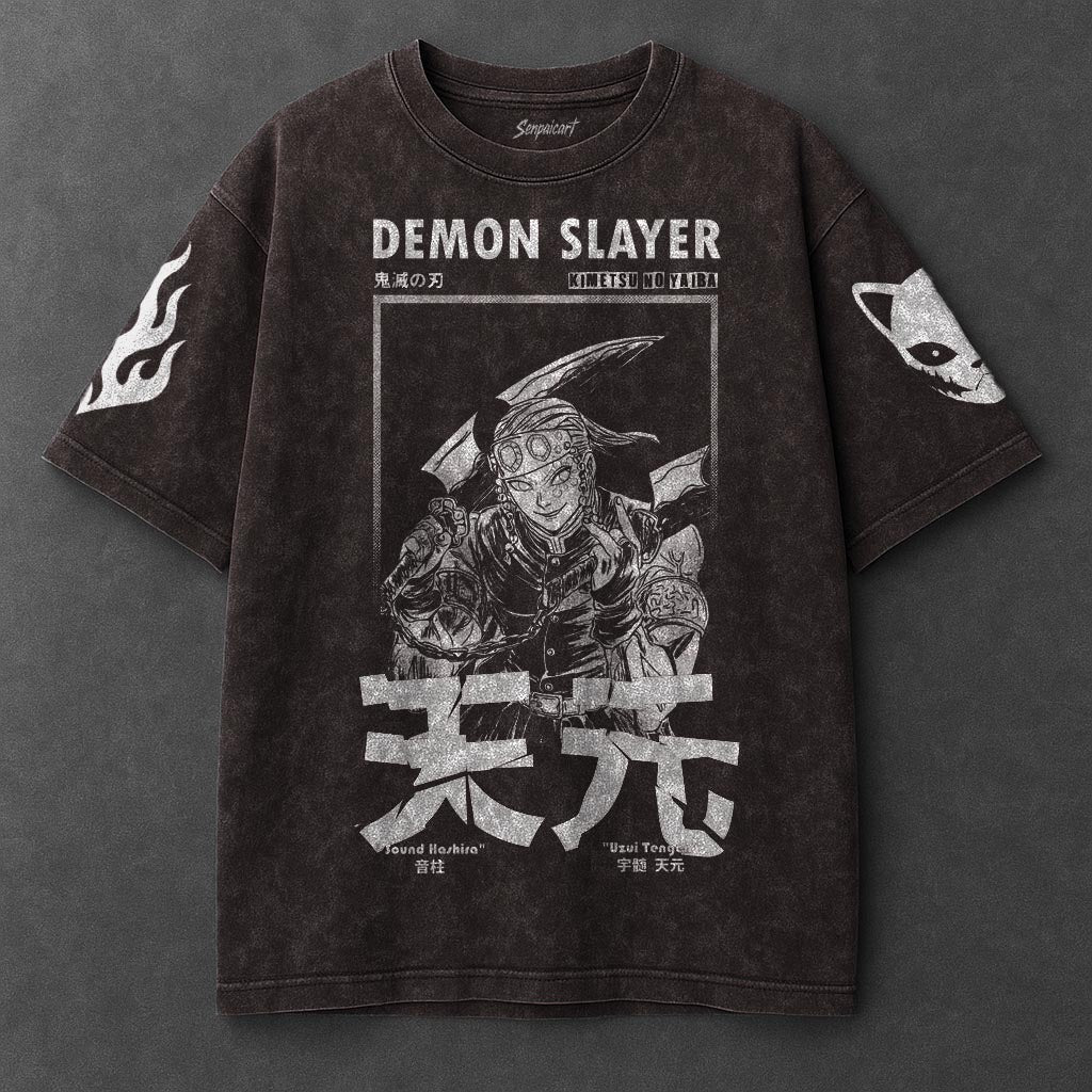 Demon Slayer Premium Roomy Brown Washed T-Shirt