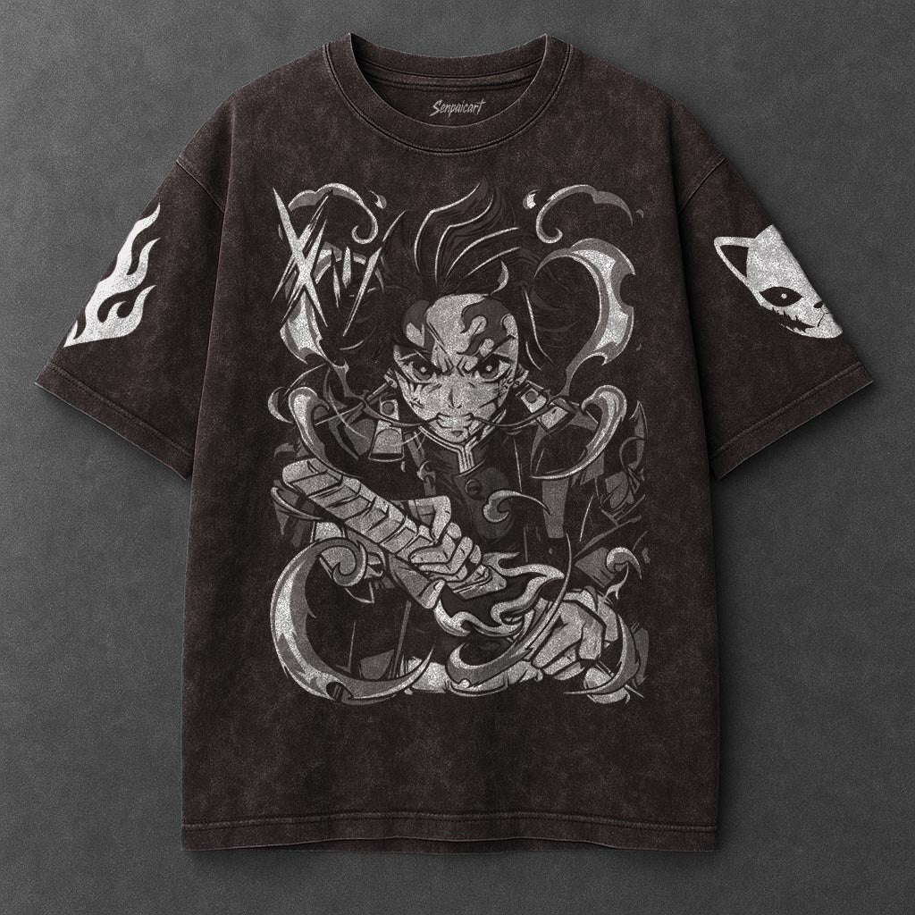 Demon Slayer Premium Breezy Brown Washed T-Shirt