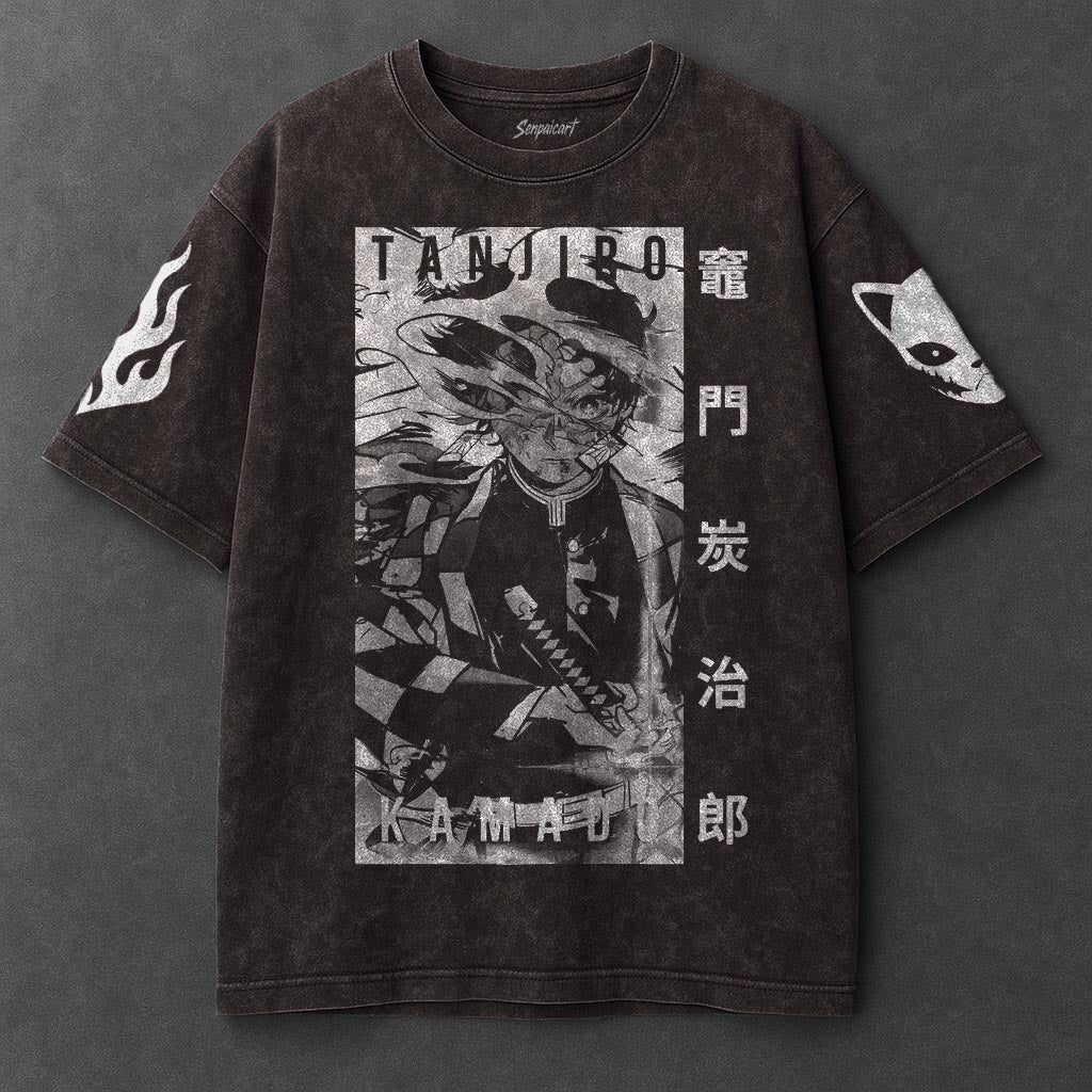 Demon Slayer Premium Comfy Brown Washed T-Shirt