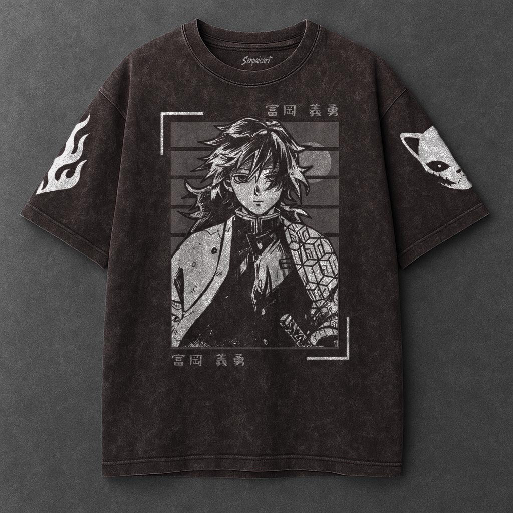 Demon Slayer Premium Drapey Brown Washed T-Shirt