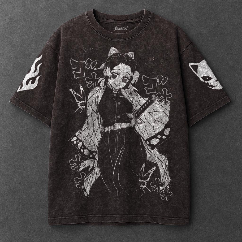Demon Slayer Premium Airy Brown Washed T-Shirt
