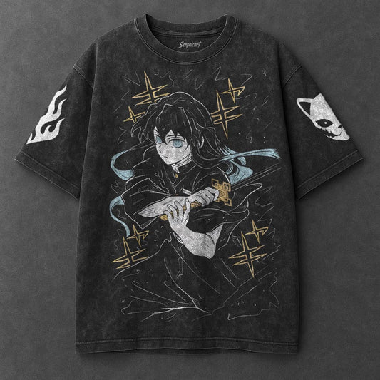 Demon Slayer Premium Cozy Black Washed T-Shirt