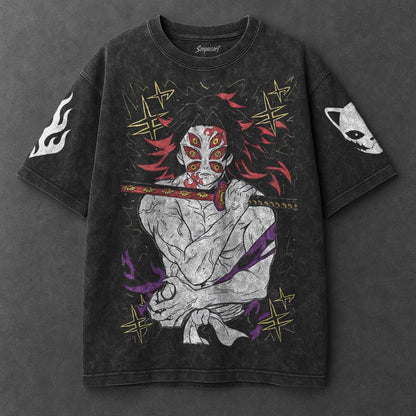 Demon Slayer Premium Oversized Black Washed T-Shirt