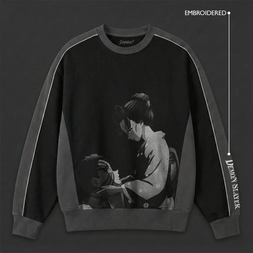 Demon Slayer Bold Black Grey Sweatshirt