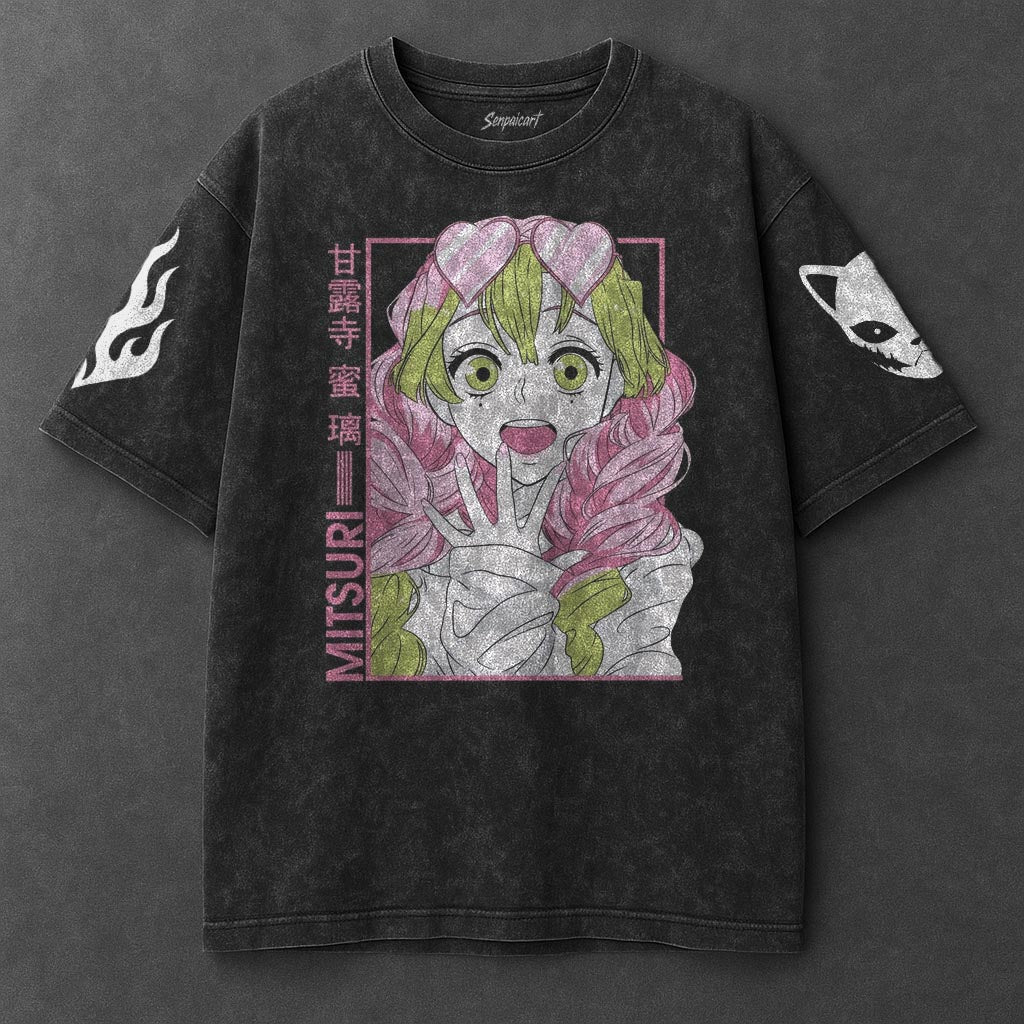 Demon Slayer Premium Relaxed Black Washed T-Shirt