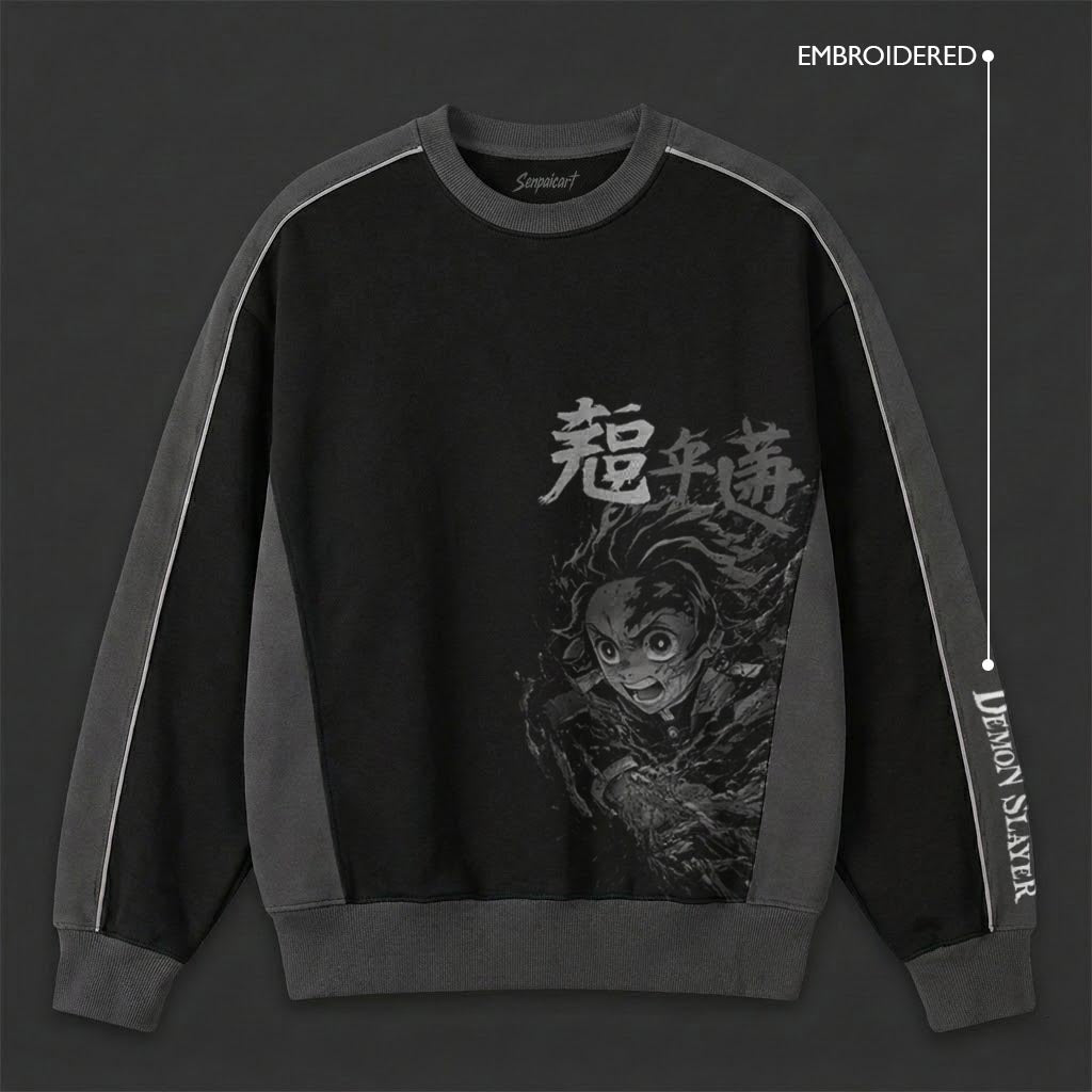 Demon Slayer Modern Black Grey Sweatshirt
