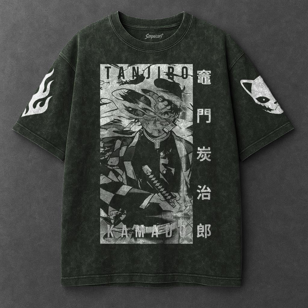 Demon Slayer Premium Lightweight Vintage Green Washed T-Shirt