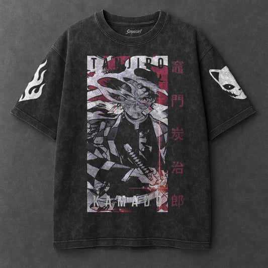 Demon Slayer Premium Lightweight Black Washed T-Shirt