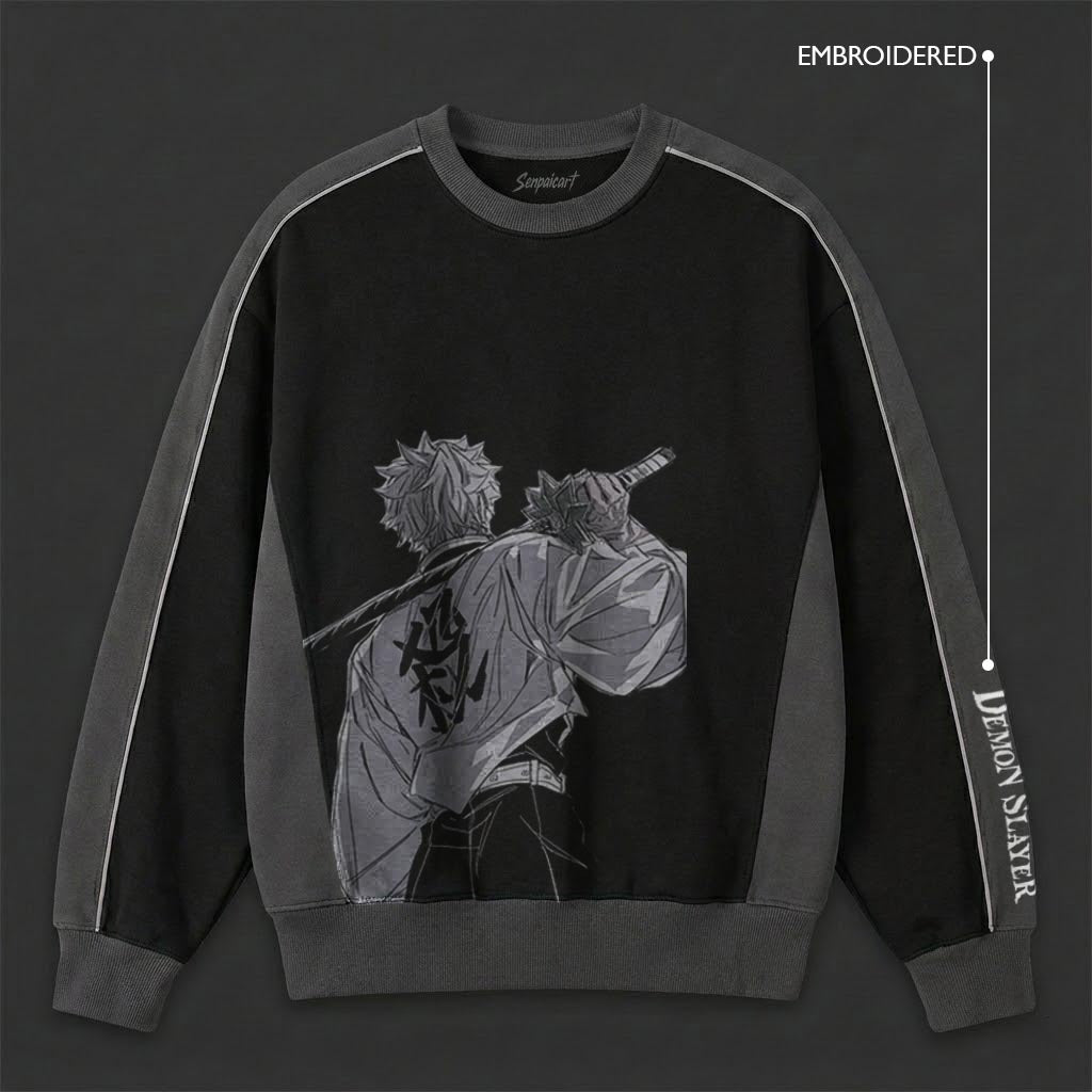Demon Slayer Clean Black Grey Sweatshirt