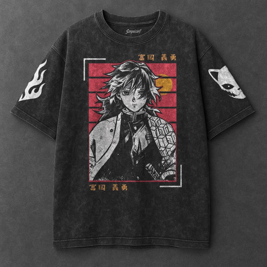 Demon Slayer Premium Roomy Black Washed T-Shirt