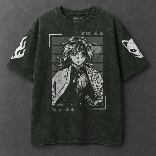 Demon Slayer Premium Soft Vintage Green Washed T-Shirt
