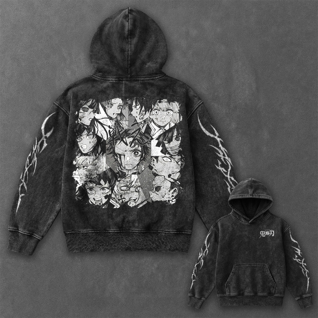 Demon Slayer Essential Timeless Black Washed Hoodie