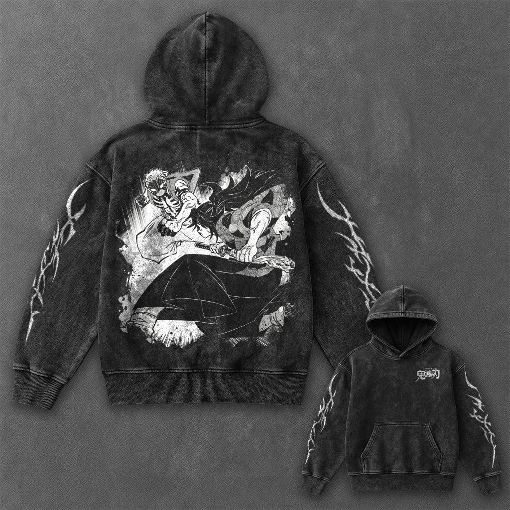 Demon Slayer Essential Modern Black Washed Hoodie