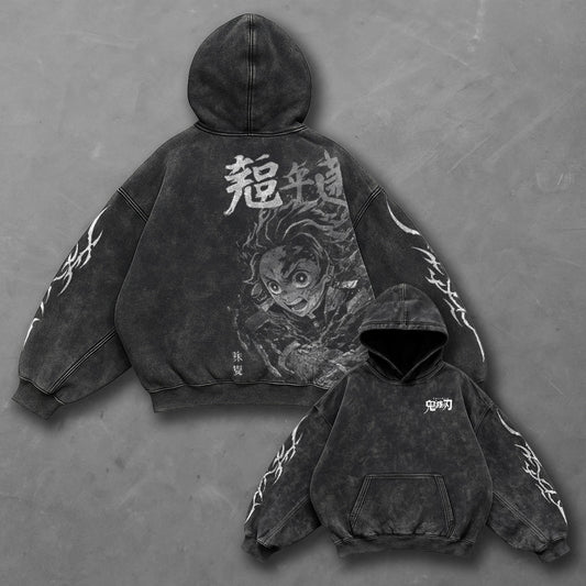 Demon Slayer Classic Clean Black Washed Hoodie