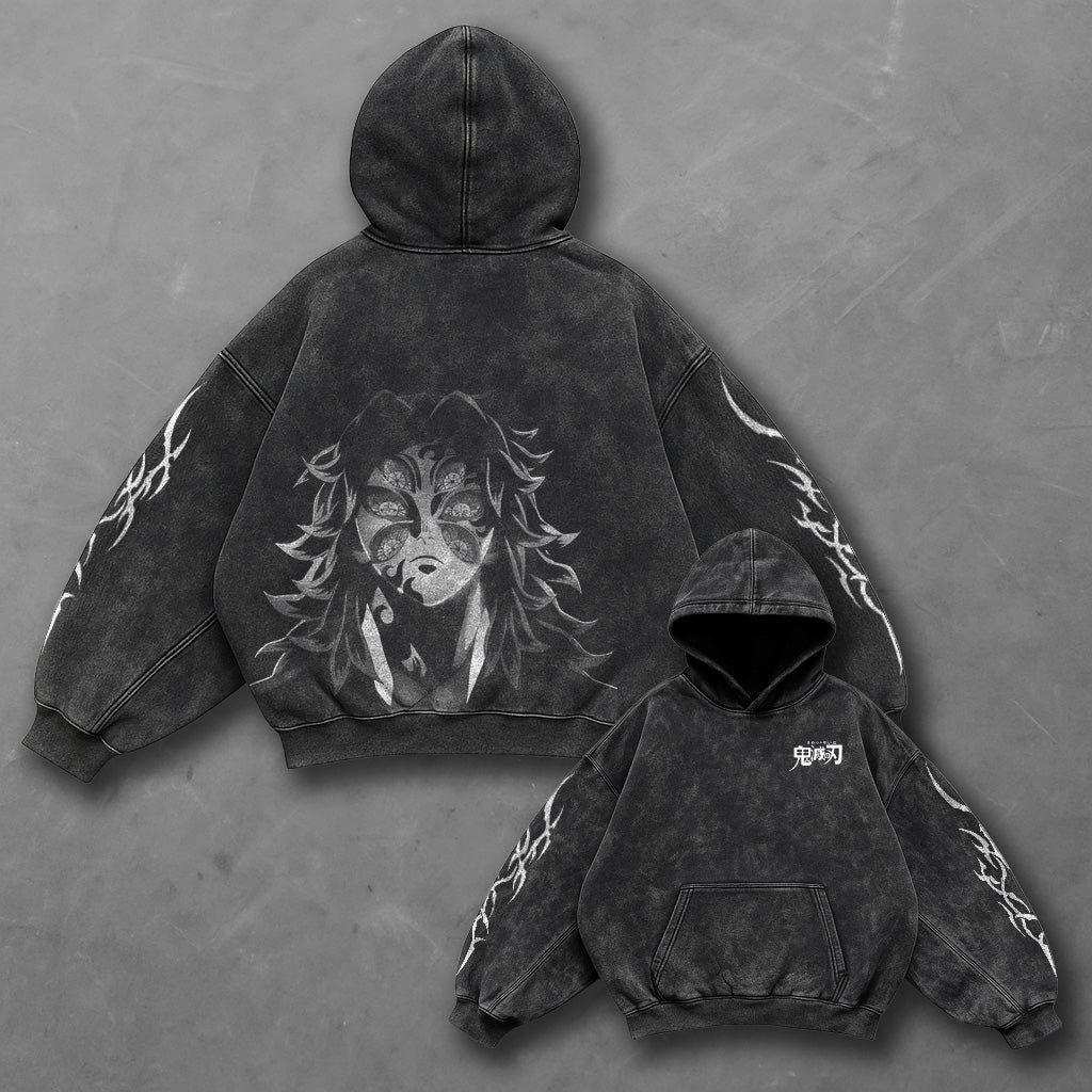 Demon Slayer Classic Premium Black Washed Hoodie
