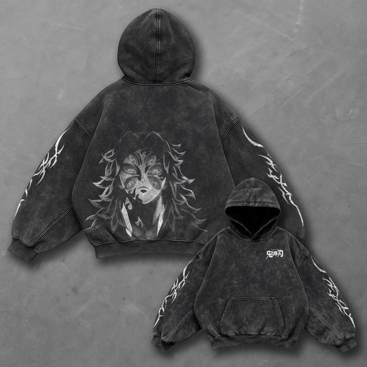 Demon Slayer Classic Premium Black Washed Hoodie