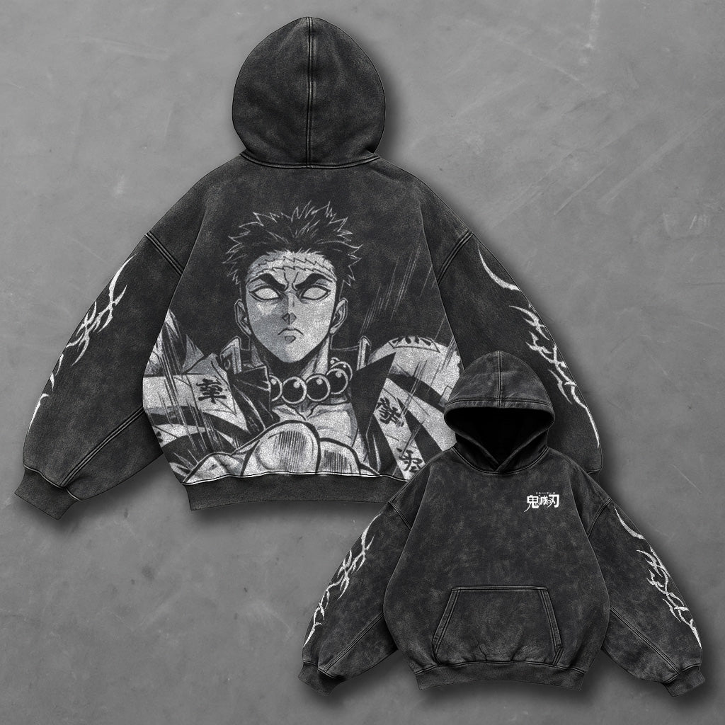 Demon Slayer Classic Signature Black Washed Hoodie