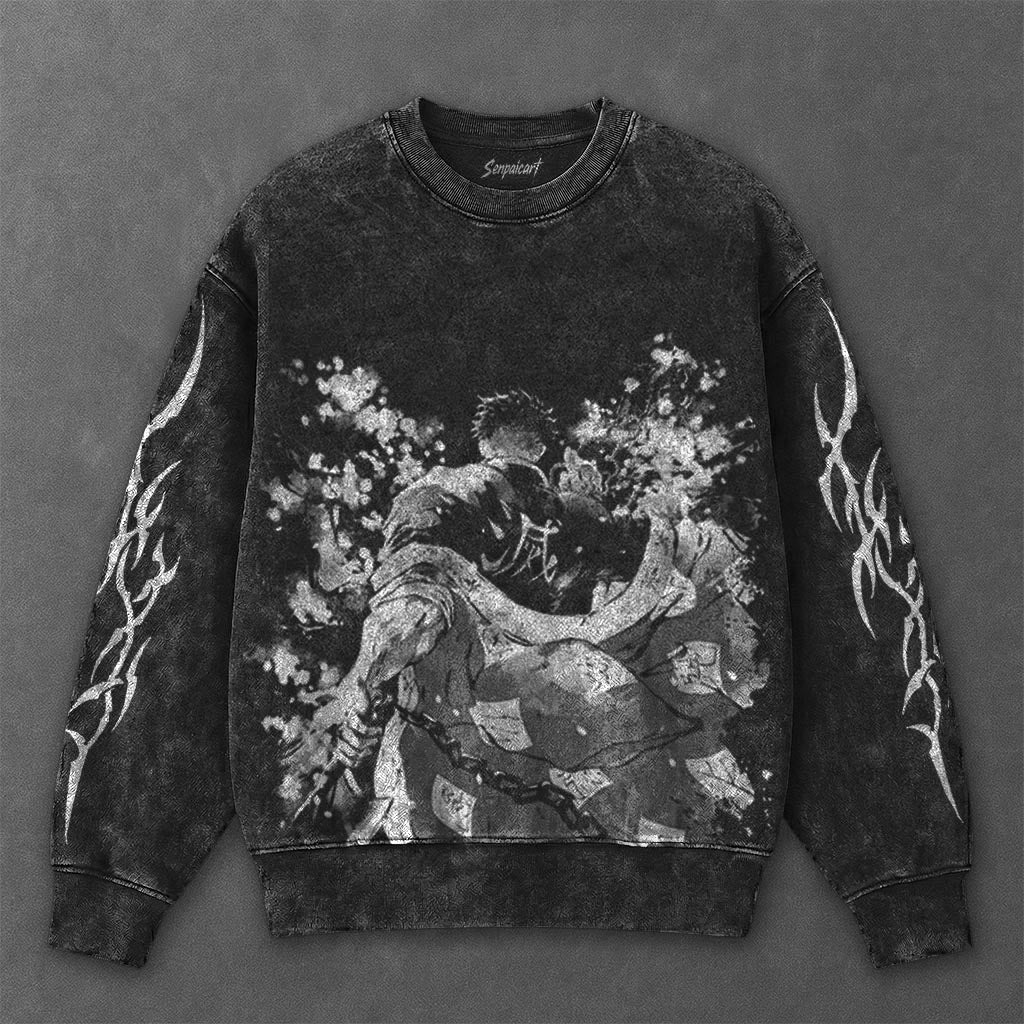 Demon Slayer Essential Cool Black Washed Sweatshirt