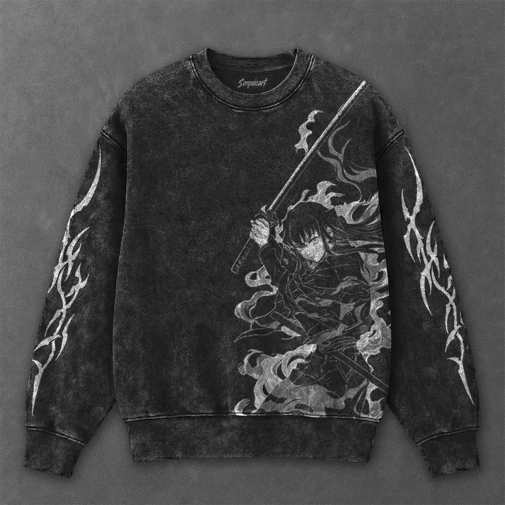 Demon Slayer Essential Timeless Black Washed Sweatshirt