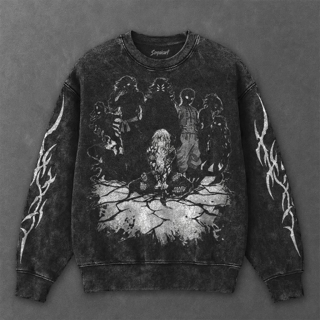 Demon Slayer Essential Bold Black Washed Sweatshirt