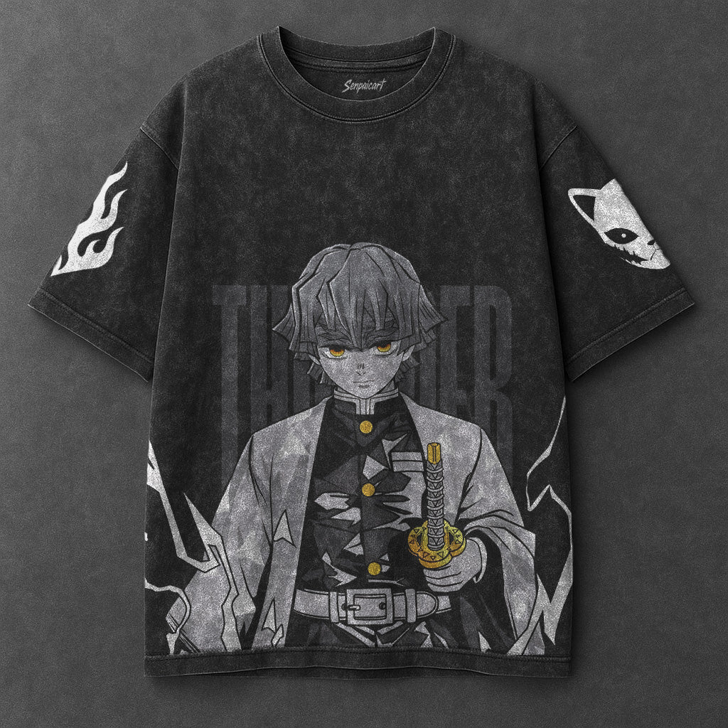 Demon Slayer Classic Bold Black Washed T-Shirt