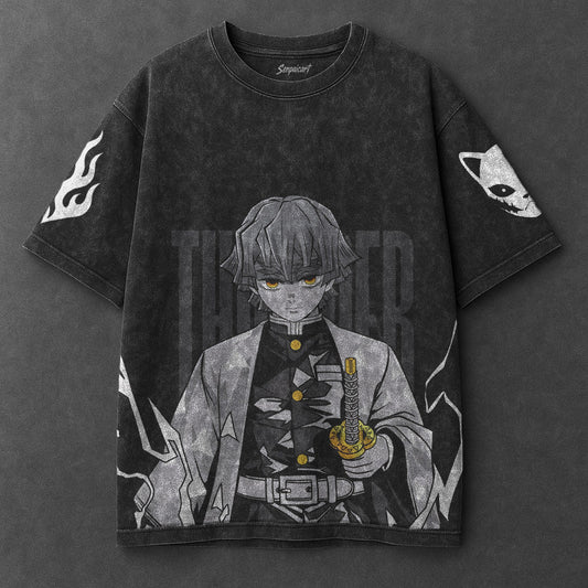 Demon Slayer Classic Bold Black Washed T-Shirt