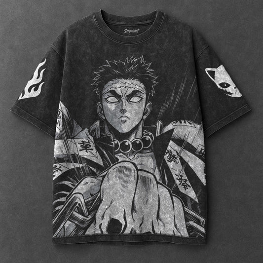 Demon Slayer Classic Minimal Black Washed T-Shirt