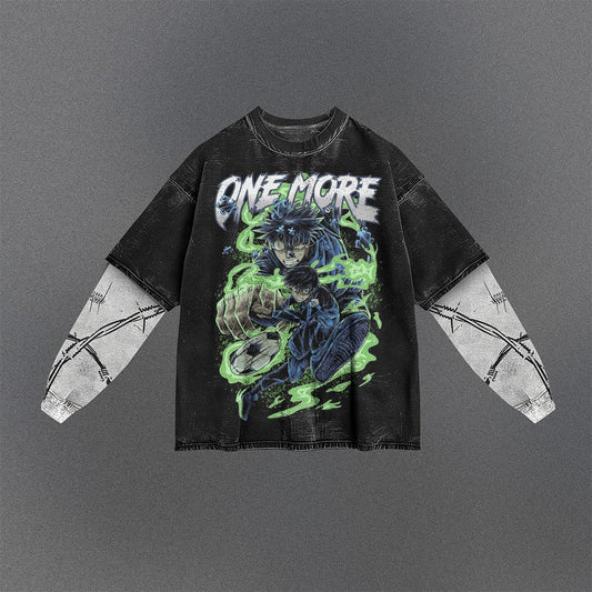 Blue Lock Relaxed Double Sleeves Washed T-shirt