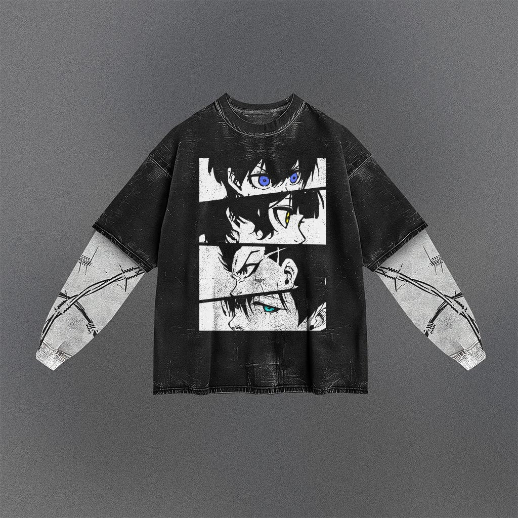 Blue Lock Comfy Double Sleeves Washed T-shirt