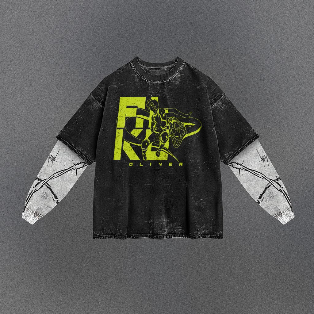 Blue Lock Breezy Double Sleeves Washed T-shirt