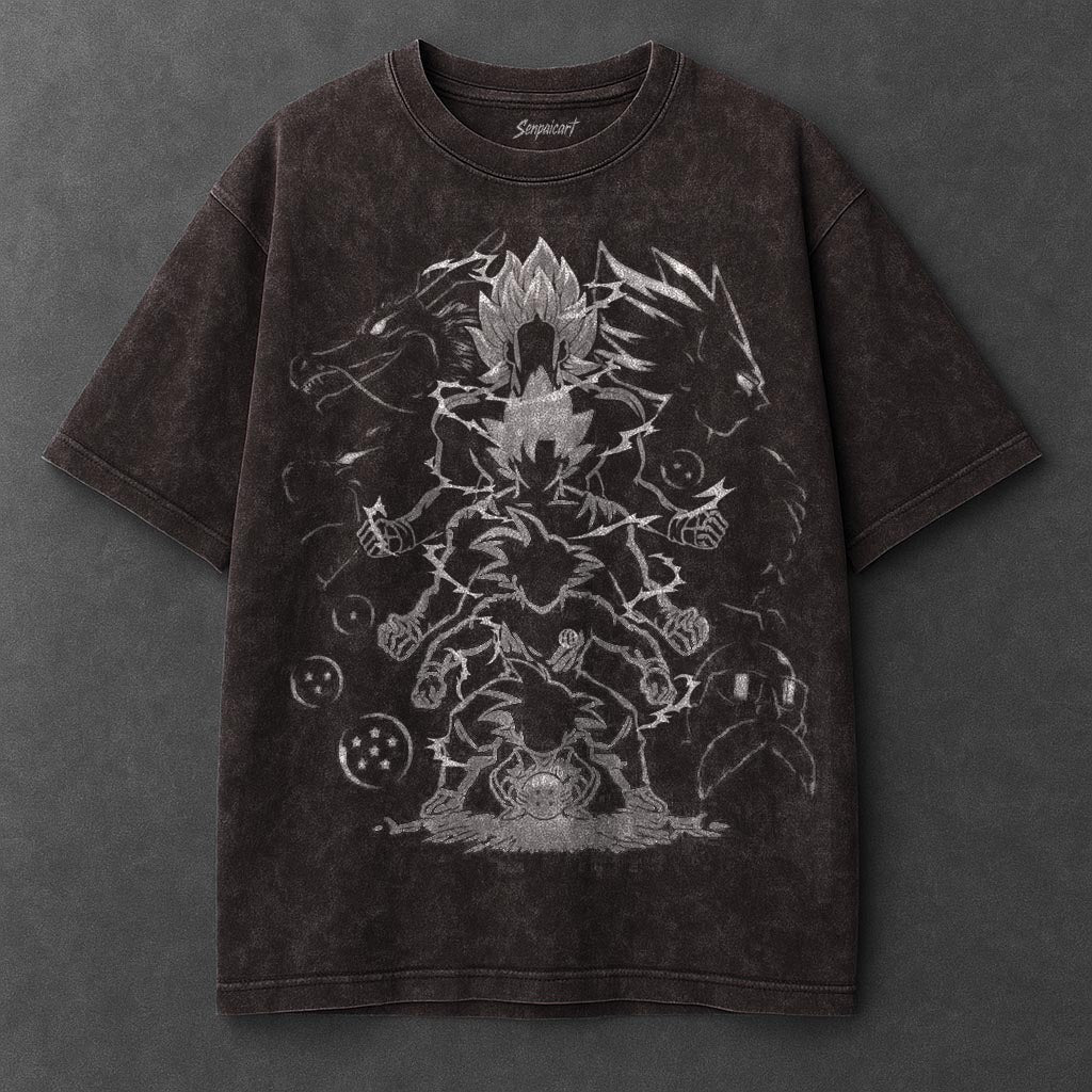 Dragon Ball Airy Brown Washed T-Shirt