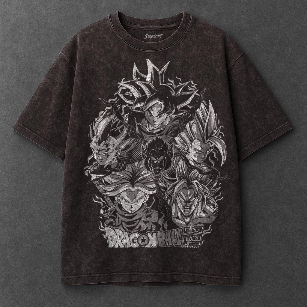 Dragon Ball Relaxed Brown Washed T-Shirt