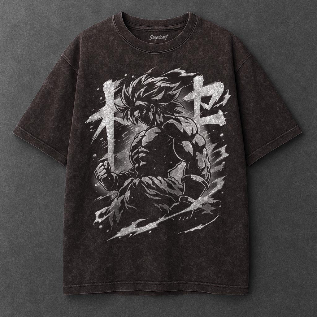 Dragon Ball Oversized Brown Washed T-Shirt