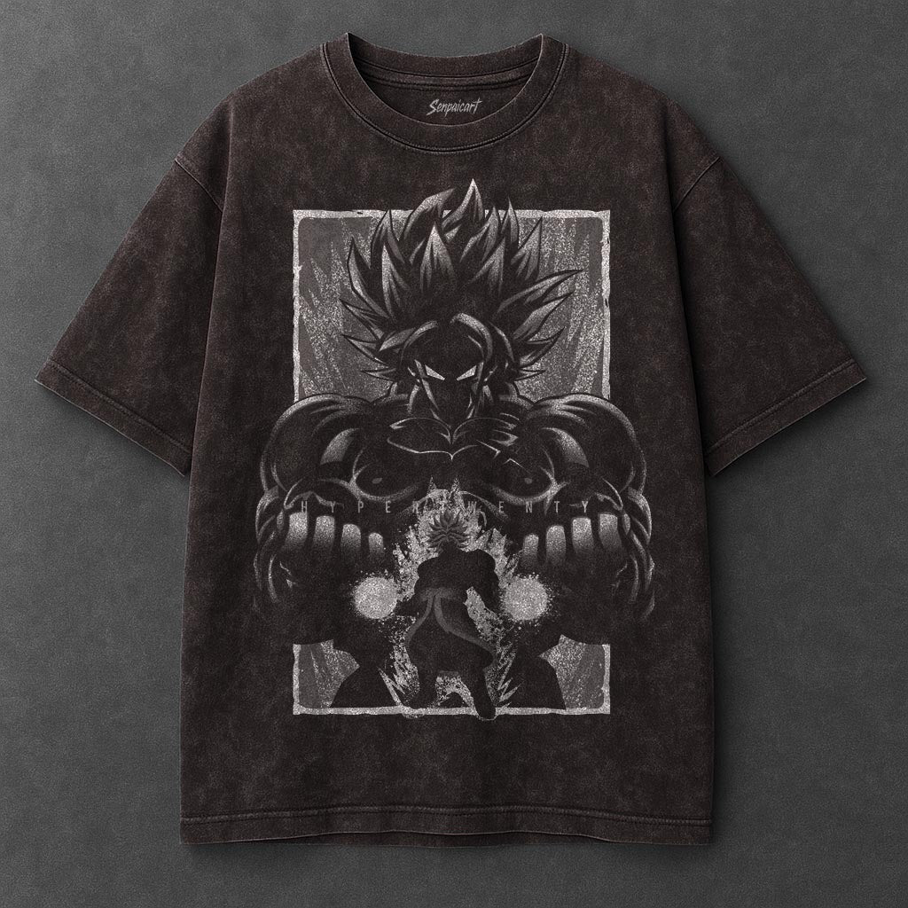 Dragon Ball Loose Brown Washed T-Shirt