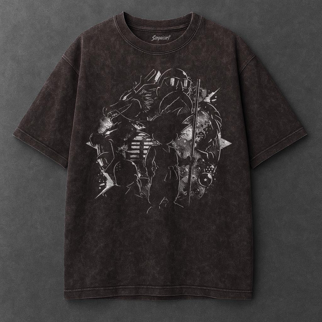 Dragon Ball Casual Brown Washed T-Shirt