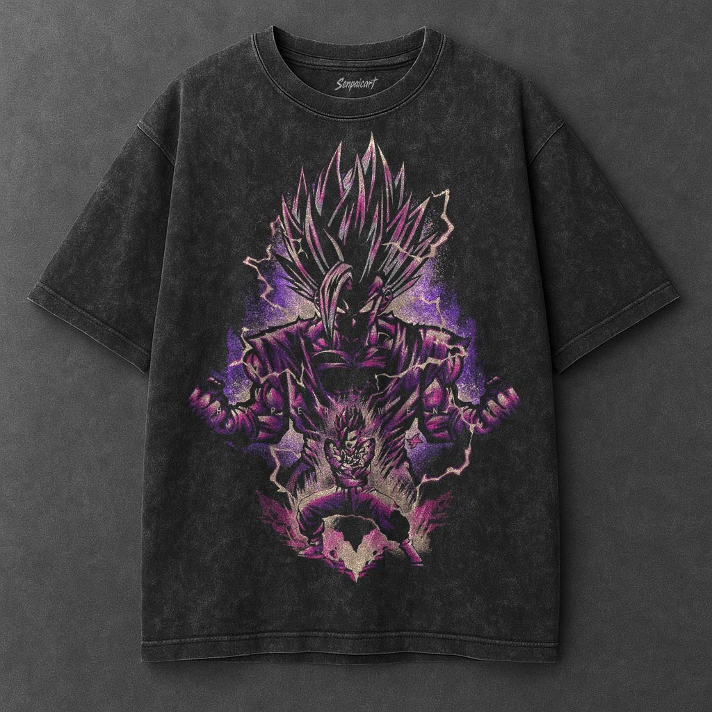 Dragon Ball Flowy Black Washed T-Shirt