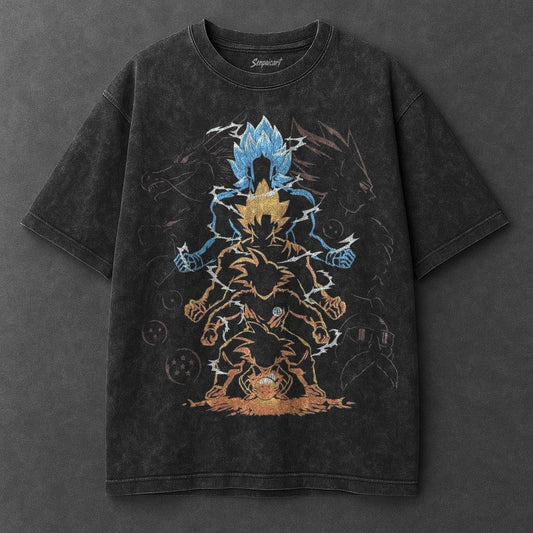 Dragon Ball Breezy Black Washed T-Shirt