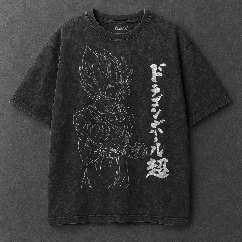 Dragon Ball Casual Black Washed T-Shirt