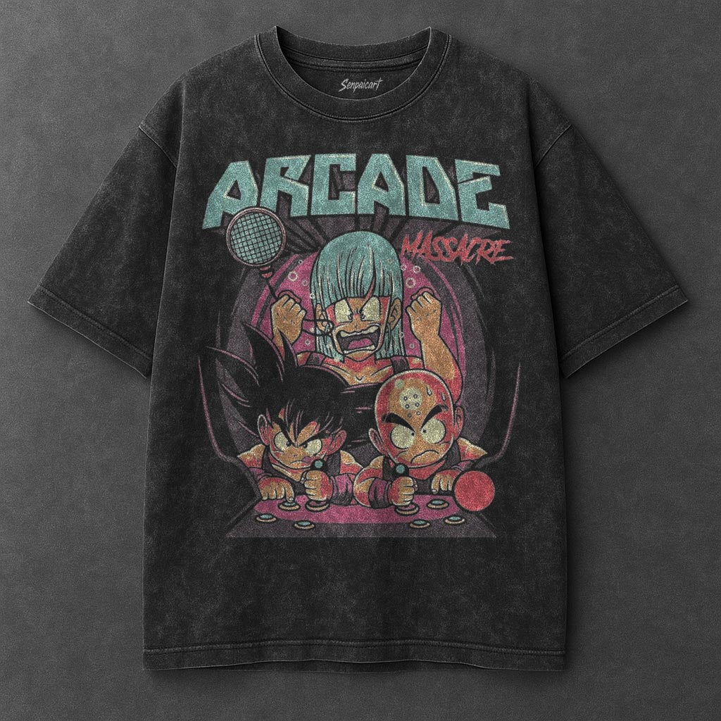 Dragon Ball Stylish Black Washed T-Shirt