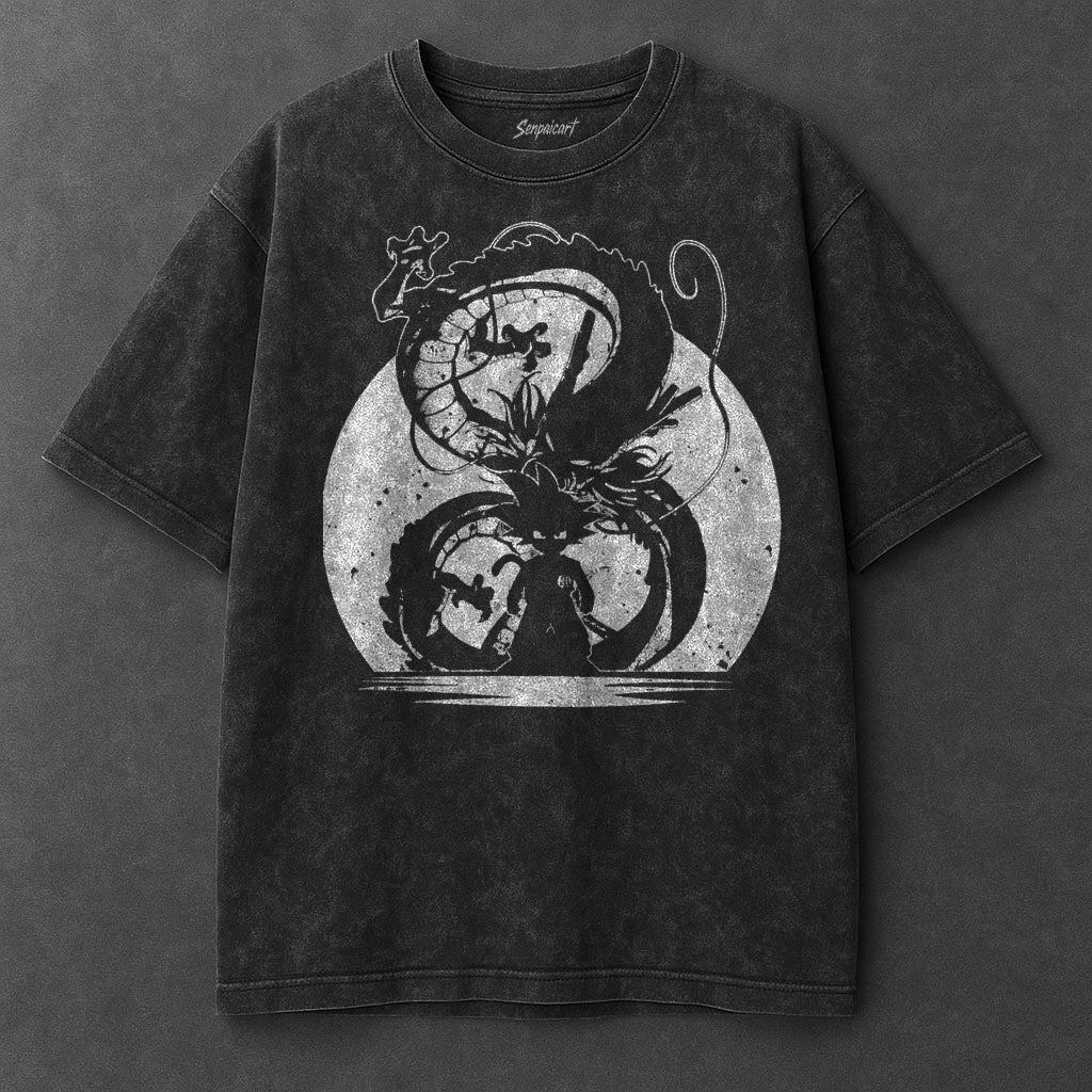 Dragon Ball Tunic-like Black Washed T-Shirt