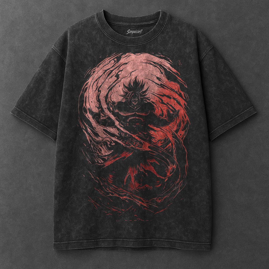 Dragon Ball Oversized Black Washed T-Shirt