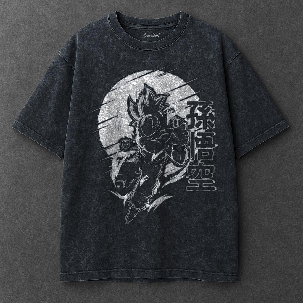 Dragon Ball Slouchy Navy Blue Washed T-Shirt