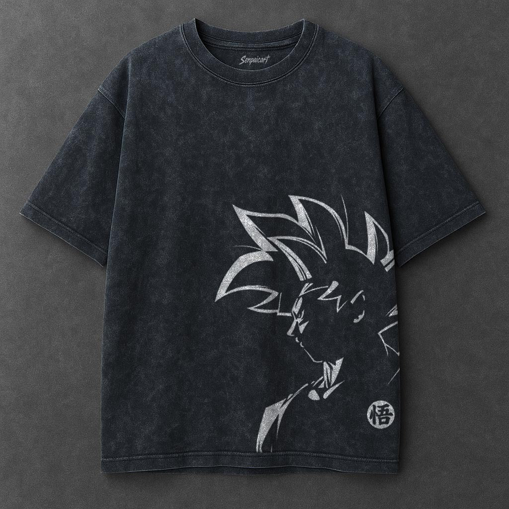 Dragon Ball Versatile Navy Blue Washed T-Shirt