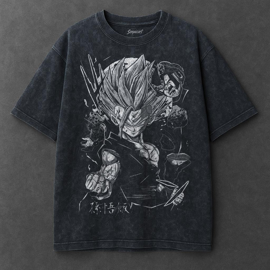 Dragon Ball Soft Navy Blue Washed T-Shirt